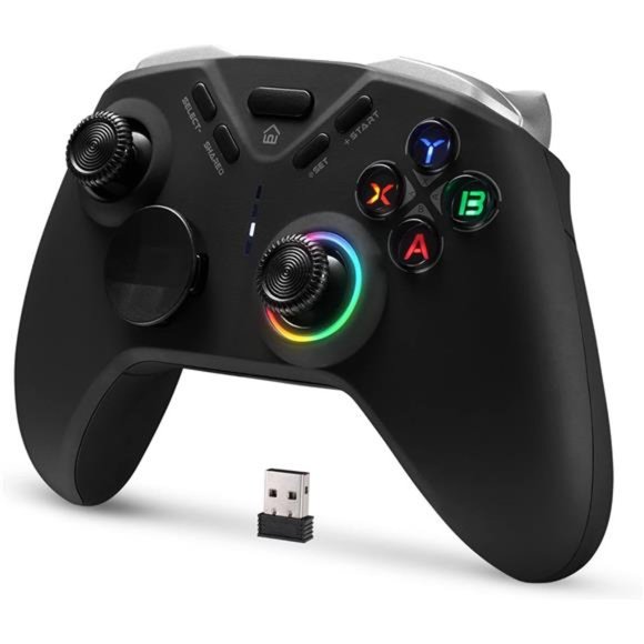 Wireless Game Controller, Bluetooth Controller with LED Backlight, Gamepad